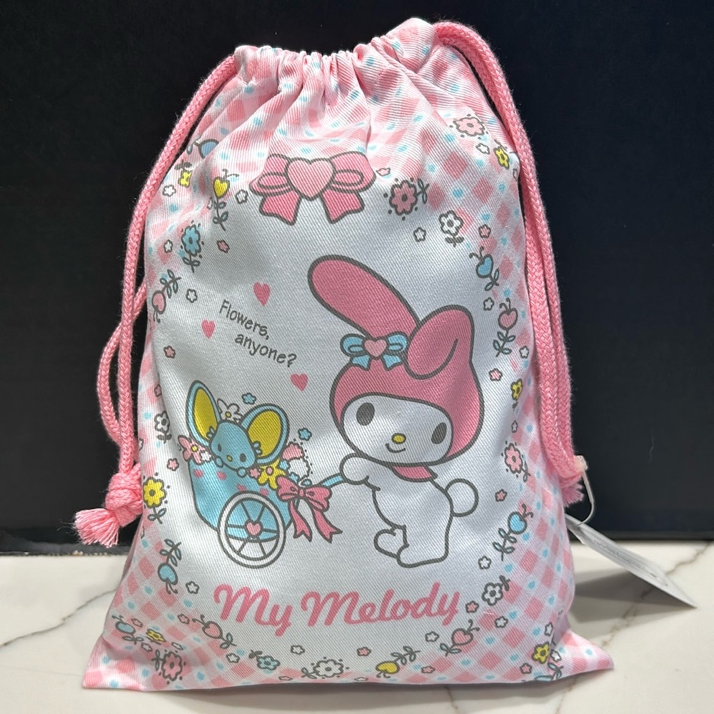 NWT MY MELODY 2004 Bag Drawstring Cloth Pouch